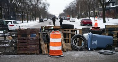 Barricades up at scene of Minneapolis ICE shooting