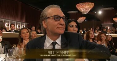 Bill Maher is mocked by Wanda Sykes on stage at 2026 Golden Globes