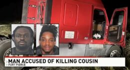 'Blood all over': Trucker stashed dead cousin in big rig after shooting him in the head, stuffed him underneath 'sleeper' and then ditched the semi, cops say