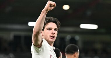 Bournemouth 2-3 Arsenal: Declan Rice fires first brace of Gunners career as Premier League leaders march six points clear at top of the table