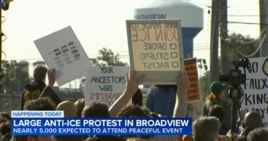 Broadview ICE protest today craws large crowd after Renee Good shooting in Minneapolis, Minnesota