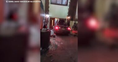 Car rams into Chabad headquarters in New York City, damaging doors