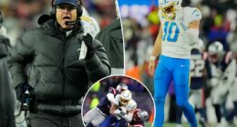 Chargers' Jim Harbaugh-Justin Herbert combination left empty handed yet again in playoffs