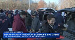 Chicago Bears game Sunday: Fans rallying behind Bears with bagels, beer ahead of playoff game against Los Angeles Rams