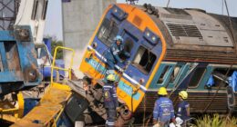 Construction crane falls onto moving train in Thailand, killing at least 29