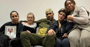 Crowds at London mosque for funeral of two friends of Anthony Joshua