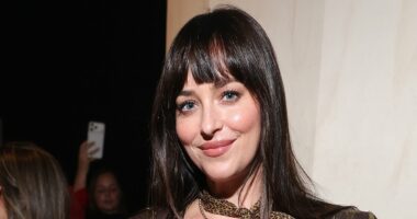 Dakota Johnson puts on a leggy display arriving at her hotel in Paris