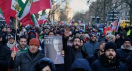 Protesters participate in a demonstration in Berlin, in support of Iran protests