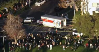 Driver appears to ram U-Haul truck through crowd during Iran protest in Los Angeles