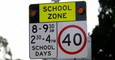 School zone sign in NSW