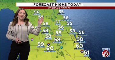 Frigid start in Central Florida gives way to sunny skies
