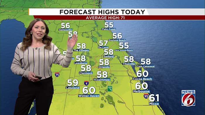 Frigid start in Central Florida gives way to sunny skies