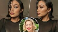 Gigi Hadid dyes her blond hair jet black and cuts a sharp bob for Maybelline