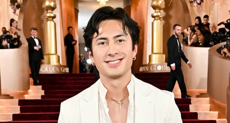 Heated Rivalry star Hudson Williams makes very risqué comment on Golden Globes red carpet to Gayle King