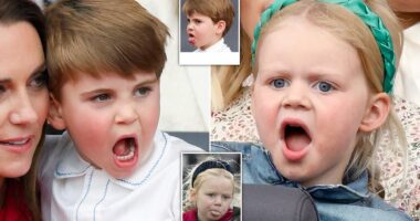 How Prince Louis and Lena Tindall, both seven, perfectly mirror each other's cheeky expressions during royal outings