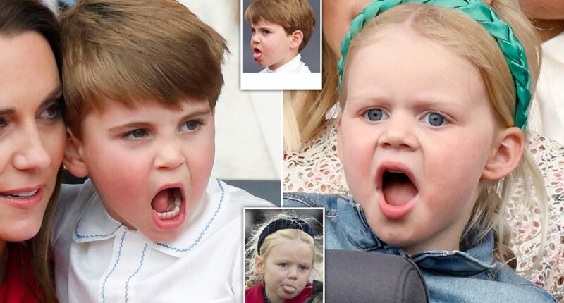 How Prince Louis and Lena Tindall, both seven, perfectly mirror each other's cheeky expressions during royal outings