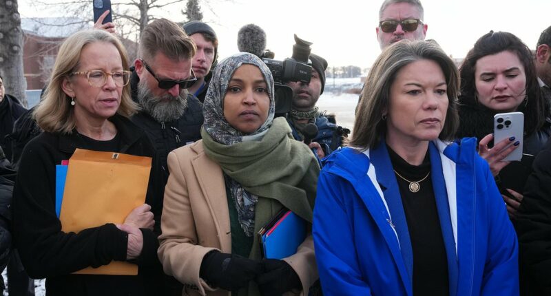 Ilhan Omar faces off with ICE agents in Minnesota