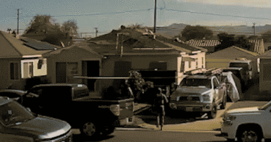 Illegal migrant workers caught on camera leaping across rooftops to escape Border Patrol in California raid