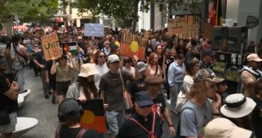 Invasion Day rally is evacuated after 'bomb' device thrown into crowd