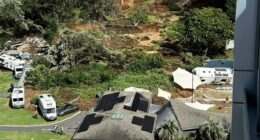 A landslide hit Mount Maunganui Beachside Holiday Park at 9.30am on Thursday