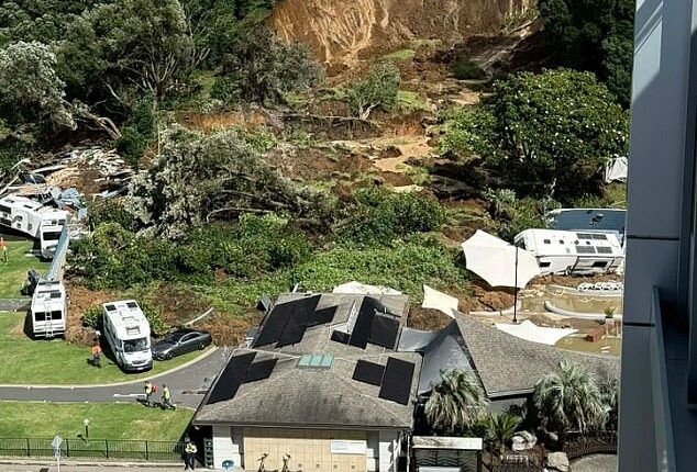 A landslide hit Mount Maunganui Beachside Holiday Park at 9.30am on Thursday