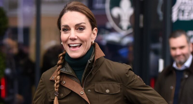 Kate's quick change! Princess swaps her Jigsaw trousers for skinny jeans - and debuts a new fuss-free hairstyle