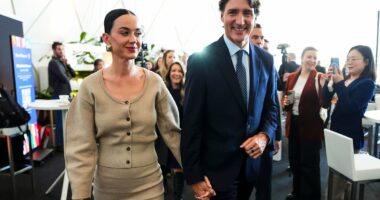 Katy Perry arrives at Davos with Justin Trudeau