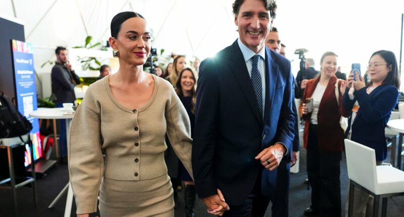Katy Perry arrives at Davos with Justin Trudeau