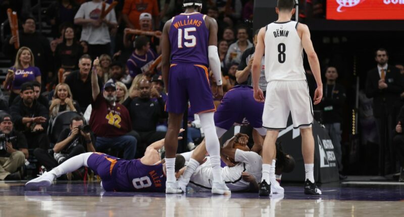 Late scuffle overshadows Nets’ 106-102 loss to Suns