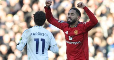 Leeds 1-1 Man United: Ruben Amorim and Co withstand the fire and fury of Elland Road as Matheus Cunha rescues a point for the visitors