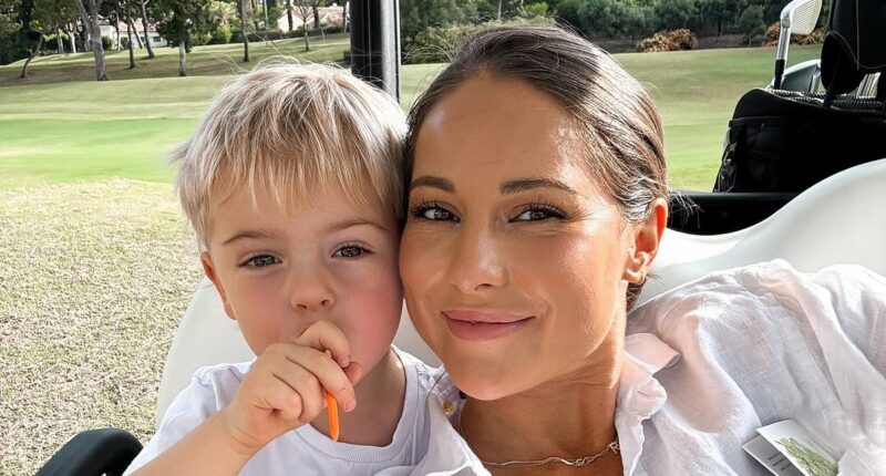 Louise Thompson gives a health update as her son Leo, 4