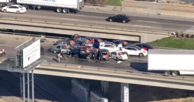 Man killed in massive 17-vehicle pileup crash on Highway 99 in Fresno, California amid dense fog