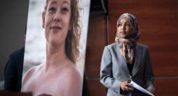 Man sprays unknown substance on Rep. Ilhan Omar and is tackled at Minneapolis town hall