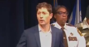 Mayor's outburst as he tries to pin blame on ICE after woman shot dead