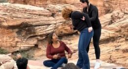 Meddling woman hurls abuse at tourist during squabble over selfie spot