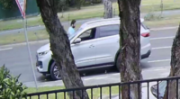 Police are searching for a thug who they say punched ï»¿the 49-year-old victim 10 times while they were both queuing for a car wash on Cheltenham Road in Keysborough around 1pm on January 10.