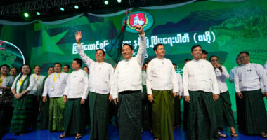 Military-backed party leads in early election results in Myanmar
