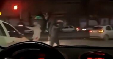 Moment Iranian security forces open fire on protesters