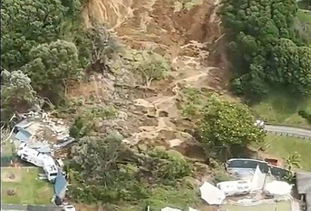 A landslide smashed into a campsite in rain-swept northern New Zealand on January 22, leaving multiple people missing under tonnes of mud