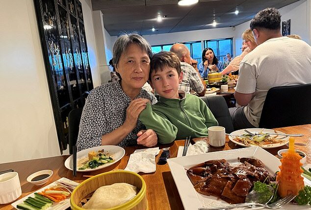 Austen Keith Richardson pictured with his grandmother Yao Fang