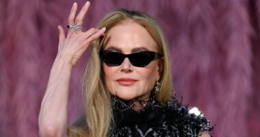 Nicole Kidman turns head in a quirky feathered midi dress