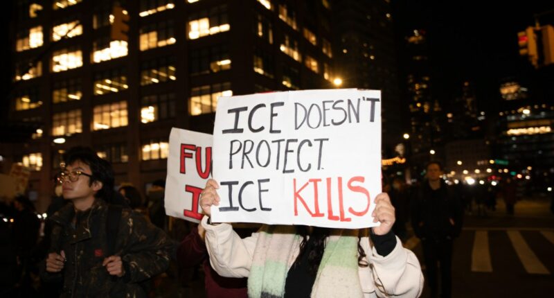 Photos from the anti-ICE march in New York