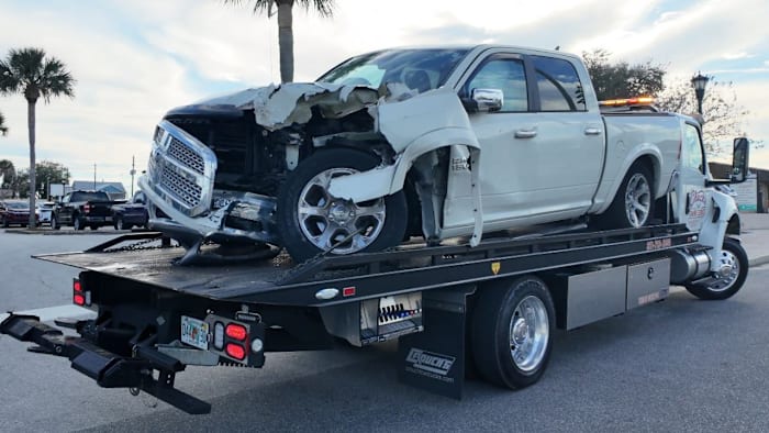 Pickup truck strikes pedestrians, crashes into Brevard County building, police say
