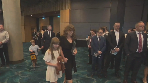 Tim Picton's daughter Charlotte and family members arrive at his memorial in Perth