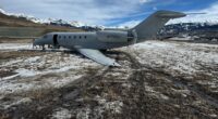 Private jet skids 300 yards off Colorado runway, sustains severe damage in violent crosswind