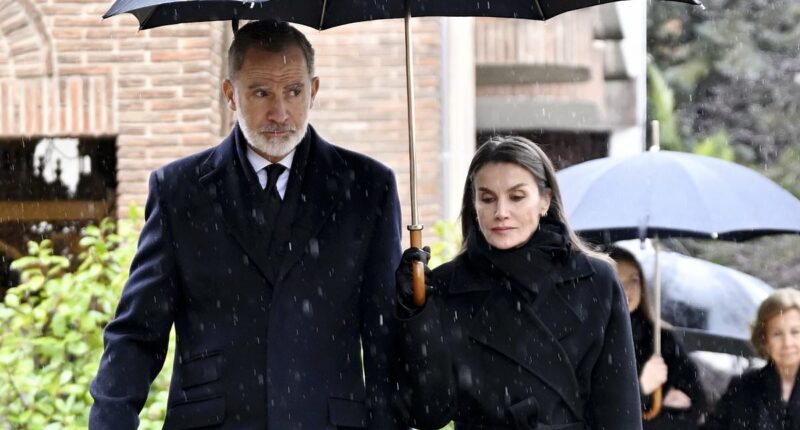 Queen Letizia and King Felipe VI attend prayer service for his aunt