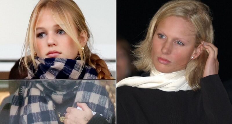 Royal double act! Isla Phillips is the spitting image of her aunt Zara Tindall as the family enjoy outing at Cheltenham Races