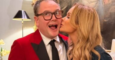 Stars ring in the New Year! Glamorous Amanda Holden leads the celebs