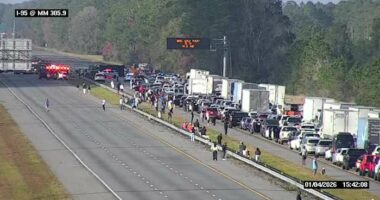 TRAFFIC ALERT: North and southbound I-95 lanes in St. Johns County closed due to fiery crash