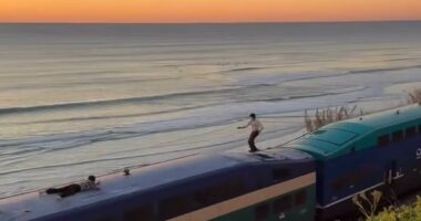 Teens arrested for surfing atop iconic California train